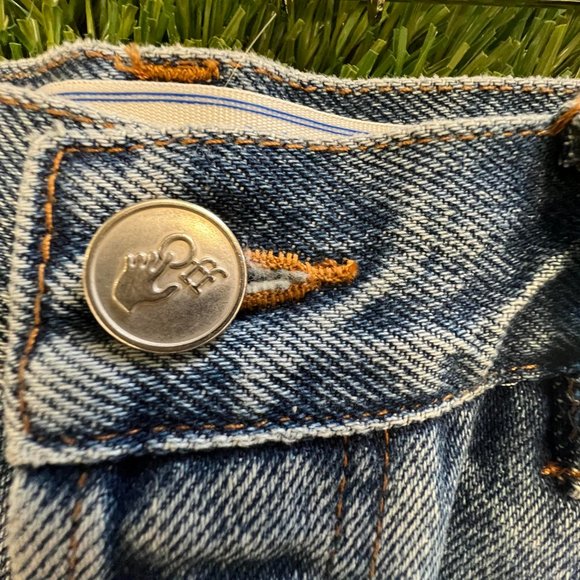 Womens OFF WHITE Denim Shorts - Picture 3 of 4